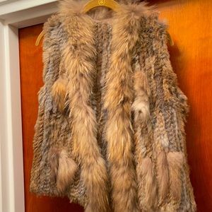Rabbit Fur vest XS in natural browns